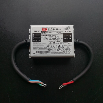 Купить MeanWell Постоянный ток IP67 водонепроницаемый световой драйвер XLG-20-H 18-30V 0,7A 21W светодиодный источник питания для наружного освещения Производство в сети