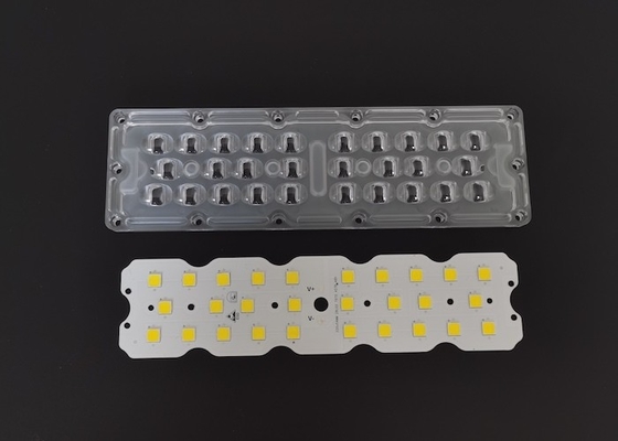 7070 SMD 28 LED Модуль уличного освещения 158X103 DEGREE Внешний световой объектив с теплоотводом