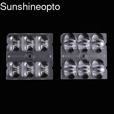 Оптовая продажа 50x50 мм оптического класса ПК/ПММА светодиодных линз с 95% проницаемостью для светодиодного освещения
