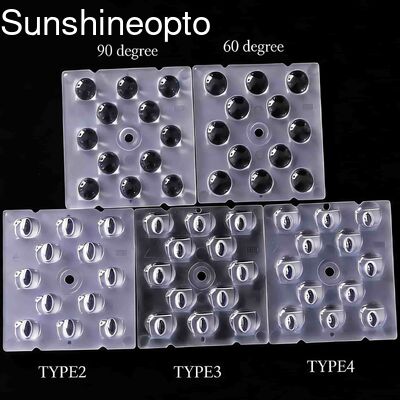 12 В 1 50X50X5,57 мм оптический светодиодный объектив для ПК для освещения