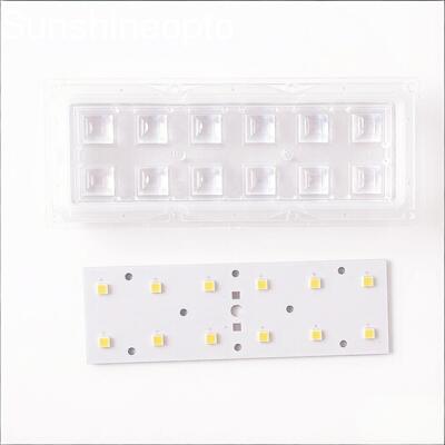 2×6 SMD 5050 Комплект для модернизации светодиодного уличного фонаря Светодиодный модуль 5000LM с оптической линзой 60×60°